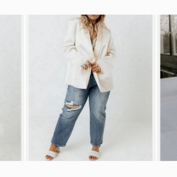 🍁🍂NWT FABULOUS FEATHER BLAZER 3x - Picture 2 of 5